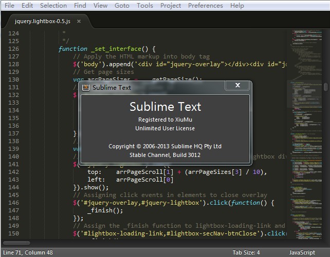 Sublime Text 3 破解版 + 注册机 + 汉化包 + 教程